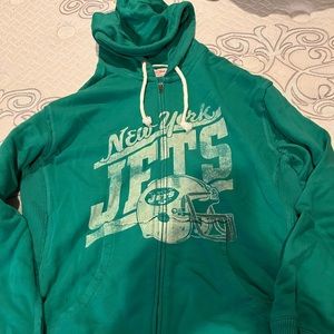 New York Jets Vintage Zip Up Sweatshirt Size XXL